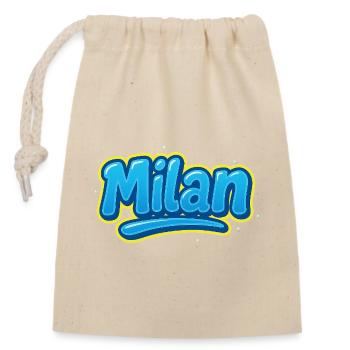 Graffiti Prénom Léon cadeau idéal imprimable - Sac cadeau en coton avec cordon (14 x 20 cm) - nature - Devant