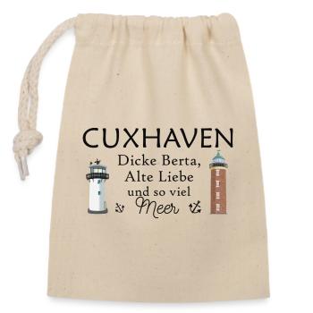 Cuxhaven, phares dessinés à la main, vieil amour - Sac cadeau en coton avec cordon (14 x 20 cm) - nature - Devant