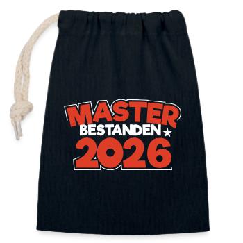 Master 2026 Masterabschluss Promotion Sponsion - Verschließbarer Geschenkbeutel aus Baumwolle (14x20cm) - Navy - Vorne