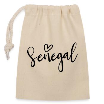 Senegal Heart Women's Love Senegal - Verschließbarer Geschenkbeutel aus Baumwolle (14x20cm) - Natur - Vorne
