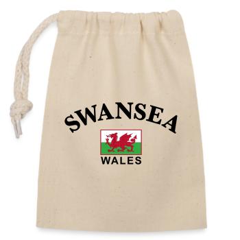 Swansea, Wales - Verschließbarer Geschenkbeutel aus Baumwolle (14x20cm) - Natur - Vorne