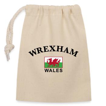 Wrexham, Wales - Verschließbarer Geschenkbeutel aus Baumwolle (14x20cm) - Natur - Vorne