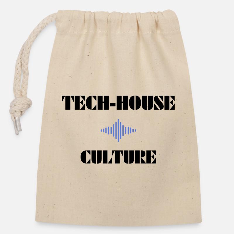 Tech House Culture - Verschließbarer Geschenkbeutel aus Baumwolle (14x20cm) - Natur