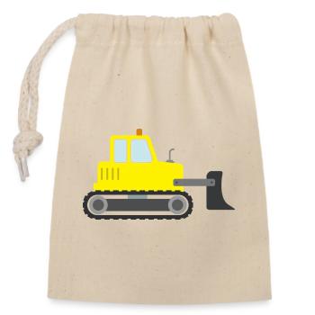 Bulldozer - Closable cotton gift bag (14x20cm) - nature - Front