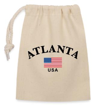 Atlanta, USA - Verschließbarer Geschenkbeutel aus Baumwolle (14x20cm) - Natur - Vorne