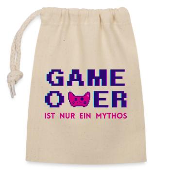 Game Over Mythos Dark Retro Pixel - Closable cotton gift bag (14x20cm) - nature - Front