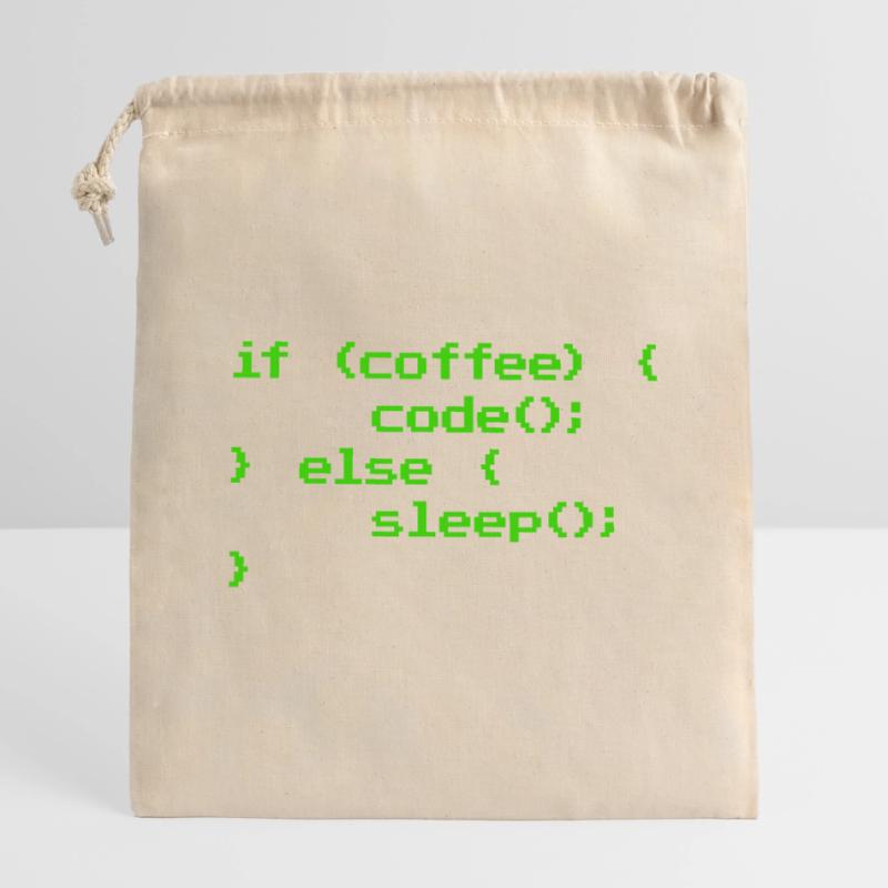 No Coffee No Code Programmeur Informaticien Sac cadeau en coton avec cordon (14 x 20 cm)