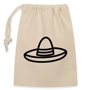chapeau mexicain - Sac cadeau en coton avec cordon (14 x 20 cm) - nature - Devant
