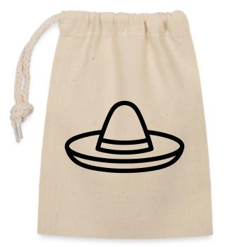 chapeau mexicain - Sac cadeau en coton avec cordon (14 x 20 cm) - nature - Devant