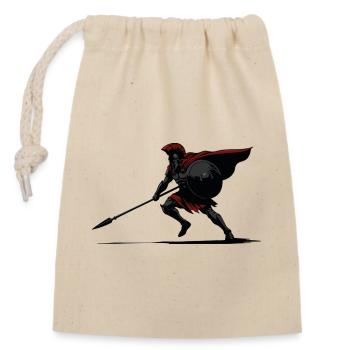 Spartan Shadow and Spear Mascot Spartan Stealth - Closable cotton gift bag (14x20cm) - nature - Front