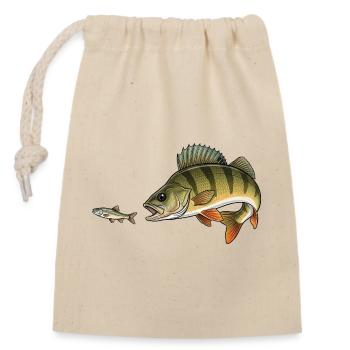 Perch hunts fish - Closable cotton gift bag (14x20cm) - nature - Front