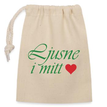 Brighten in my heart - Closable cotton gift bag (14x20cm) - nature - Front