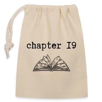 chapter 19 Birthday - Closable cotton gift bag (14x20cm) - nature - Front
