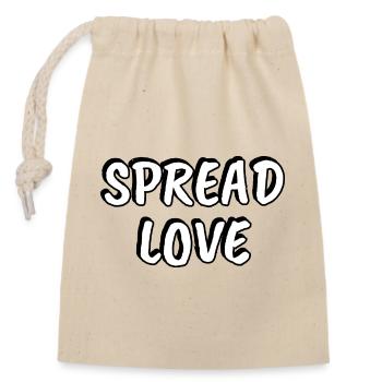 Spread Love Handwritten Typography - Closable cotton gift bag (14x20cm) - nature - Front
