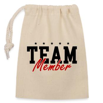 Team Member - Closable cotton gift bag (14x20cm) - nature - Front