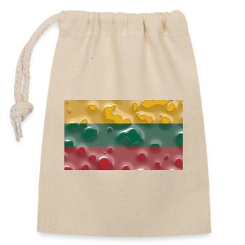 Gift for Lithuania - Closable cotton gift bag (14x20cm) - nature - Front