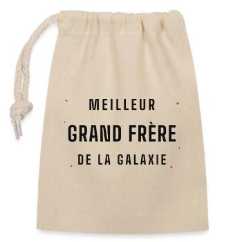 Meilleur Grand Frère Galaxie - Sac cadeau en coton avec cordon (14 x 20 cm) - nature - Devant