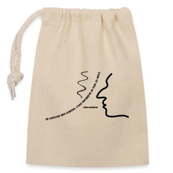 Citation de Gainsbourg - Sac cadeau en coton avec cordon (14 x 20 cm) - nature - Devant