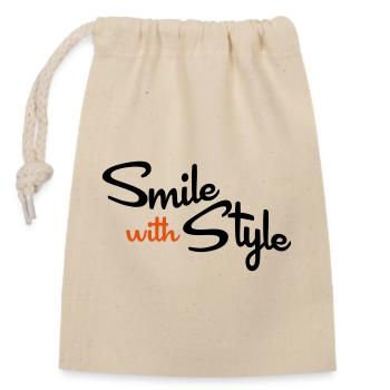 funny sayings - Closable cotton gift bag (14x20cm) - nature - Front