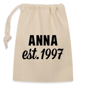 Anna est 1997 - Verschließbarer Geschenkbeutel aus Baumwolle (14x20cm) - Natur - Vorne
