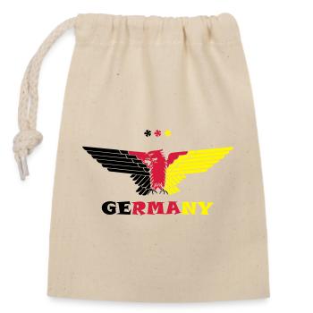 Deutschland Adler Germany colored - Verschließbarer Geschenkbeutel aus Baumwolle (14x20cm) - Natur - Vorne