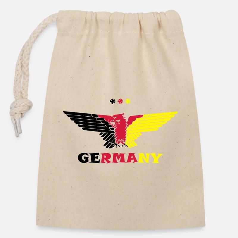 Deutschland Adler Germany colored - Verschließbarer Geschenkbeutel aus Baumwolle (14x20cm) - Natur