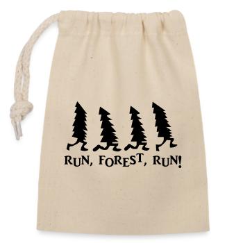Forêt Run Run - Sac cadeau en coton avec cordon (14 x 20 cm) - nature - Devant