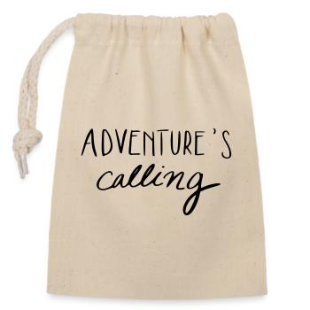 Adventure’s calling - Sac cadeau en coton avec cordon (14 x 20 cm) - nature - Devant