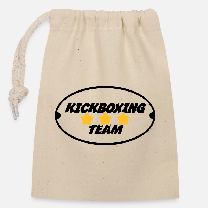 Kickboxing / Kick-Boxeur / Kick Boxing / - Sac cadeau en coton avec cordon (14 x 20 cm) - nature