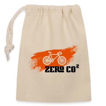 Zero CO2 - Verschließbarer Geschenkbeutel aus Baumwolle (14x20cm) - Natur - Vorne