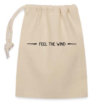 Feel the wind - Closable cotton gift bag (14x20cm) - nature - Front