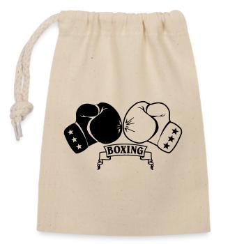 Boxhandschuhe - Verschließbarer Geschenkbeutel aus Baumwolle (14x20cm) - Natur - Vorne