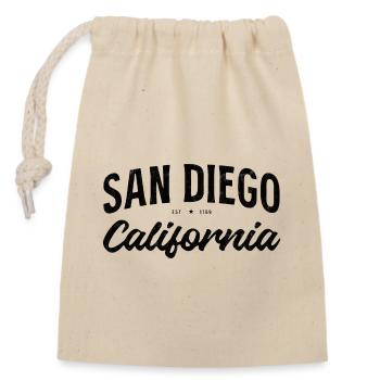 San Diego Vintage Lettering - Closable cotton gift bag (14x20cm) - nature - Front