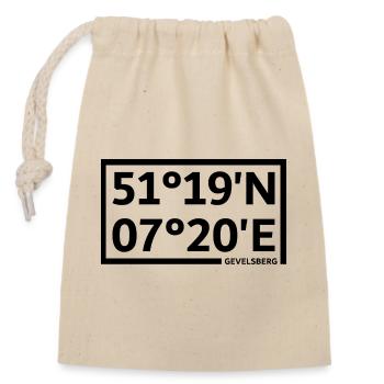 Gevelsberg coordinates - Closable cotton gift bag (14x20cm) - nature - Front