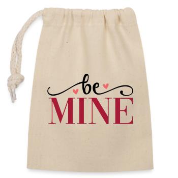 Be Mine Heart - Closable cotton gift bag (14x20cm) - nature - Front