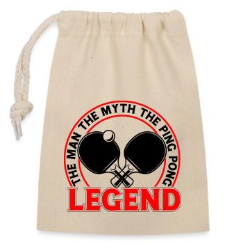 Ping Pong Player Table Tennis Coach Ping Pong - Closable cotton gift bag (14x20cm) - nature - Front