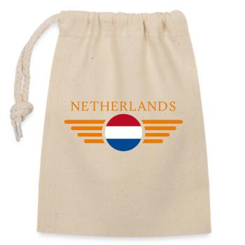 Niederlande - Verschließbarer Geschenkbeutel aus Baumwolle (14x20cm) - Natur - Vorne