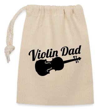 Violinist Father - Closable cotton gift bag (14x20cm) - nature - Front