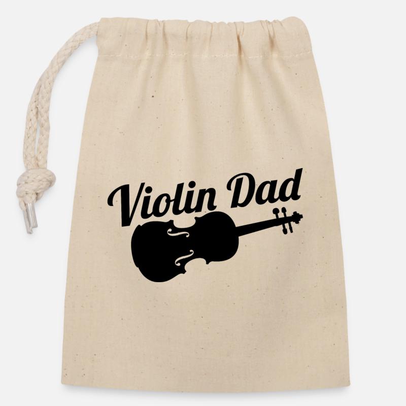 Violinist Vater - Verschließbarer Geschenkbeutel aus Baumwolle (14x20cm) - Natur