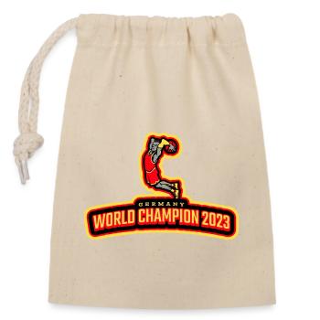 Basketball Tshirt World Champion Gift 2023 Dunk - Closable cotton gift bag (14x20cm) - nature - Front