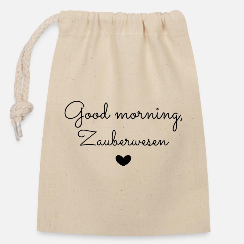 Good morning Zauberwesen - Verschließbarer Geschenkbeutel aus Baumwolle (14x20cm) - Natur