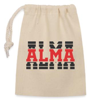 T-Shirt Alma T-Shirt Geschenkidee gestapelter Text - Verschließbarer Geschenkbeutel aus Baumwolle (14x20cm) - Natur - Vorne
