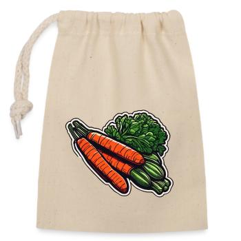 Food / Vegetables / Market / Vitamins / Design - Closable cotton gift bag (14x20cm) - nature - Front