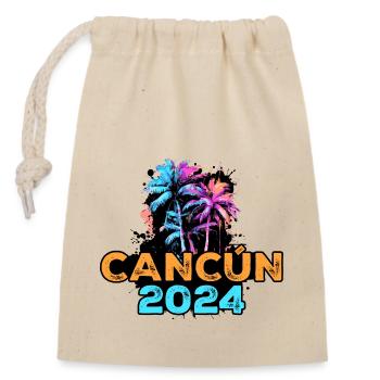 Tournée Cancún 2024 - Sac cadeau en coton avec cordon (14 x 20 cm) - nature - Devant