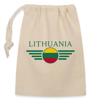 Ich liebe Litauen, Eleganz Stil Design T-Shirt - Verschließbarer Geschenkbeutel aus Baumwolle (14x20cm) - Natur - Vorne