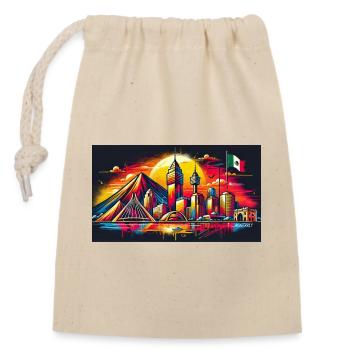 Monterrey Mexiko Kunst Design - Verschließbarer Geschenkbeutel aus Baumwolle (14x20cm) - Natur - Vorne