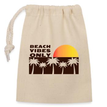 Ambiance de plage uniquement - Sac cadeau en coton avec cordon (14 x 20 cm) - nature - Devant