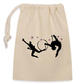 Rhythmic gymnastics with hoops - Closable cotton gift bag (14x20cm) - nature - Front
