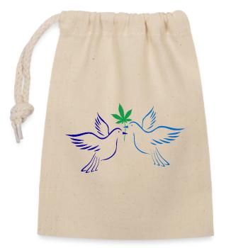 Doves of Peace - Closable cotton gift bag (14x20cm) - nature - Front