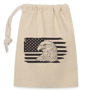Eagle with American Flag Outline - Closable cotton gift bag (14x20cm) - nature - Front